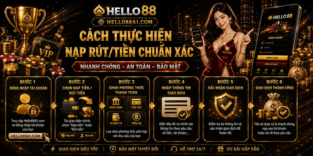 Cách thực hiện nạp rút/tiền chuẩn xác 